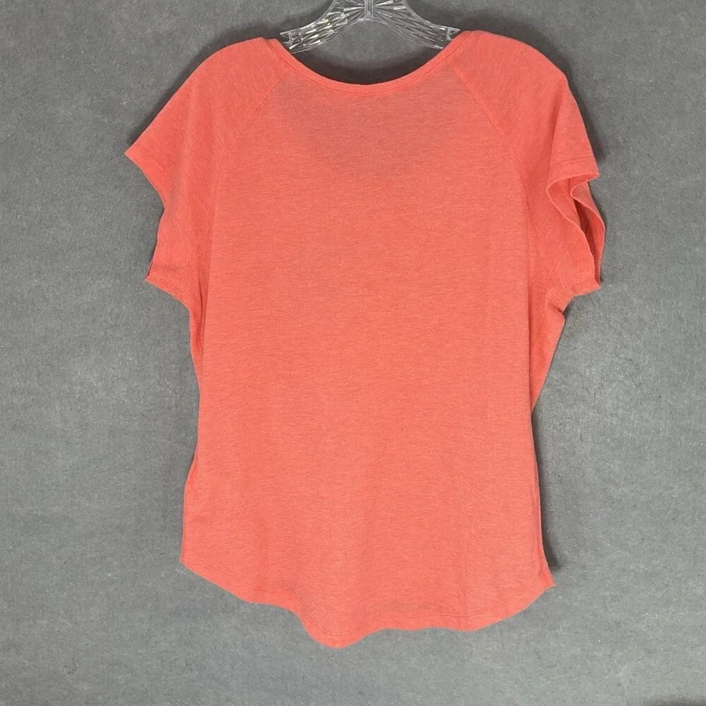 The North Face Womens Sz M Short Sleeve Shirt Orange Top Half Dome Logo‎ - Picture 2 of 10